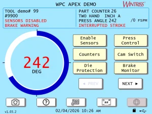WPC APEX HMI Main Screen